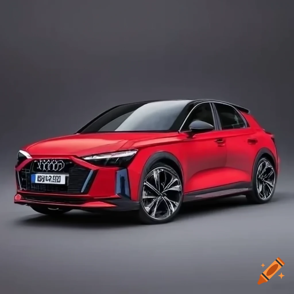 2024 Audi Yaris Hatchback in red color on Craiyon