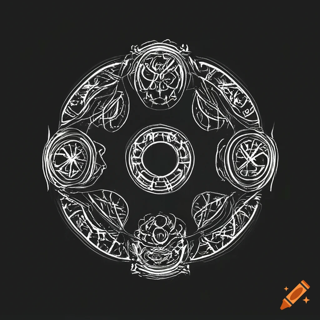 Mystic glowy lunar runes with sacred geometry inspiration