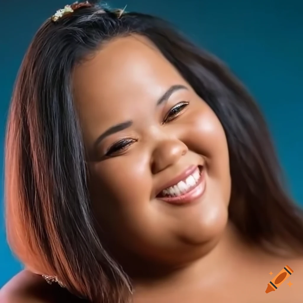 Hawaiian woman with a flirty smile in a close-up shot