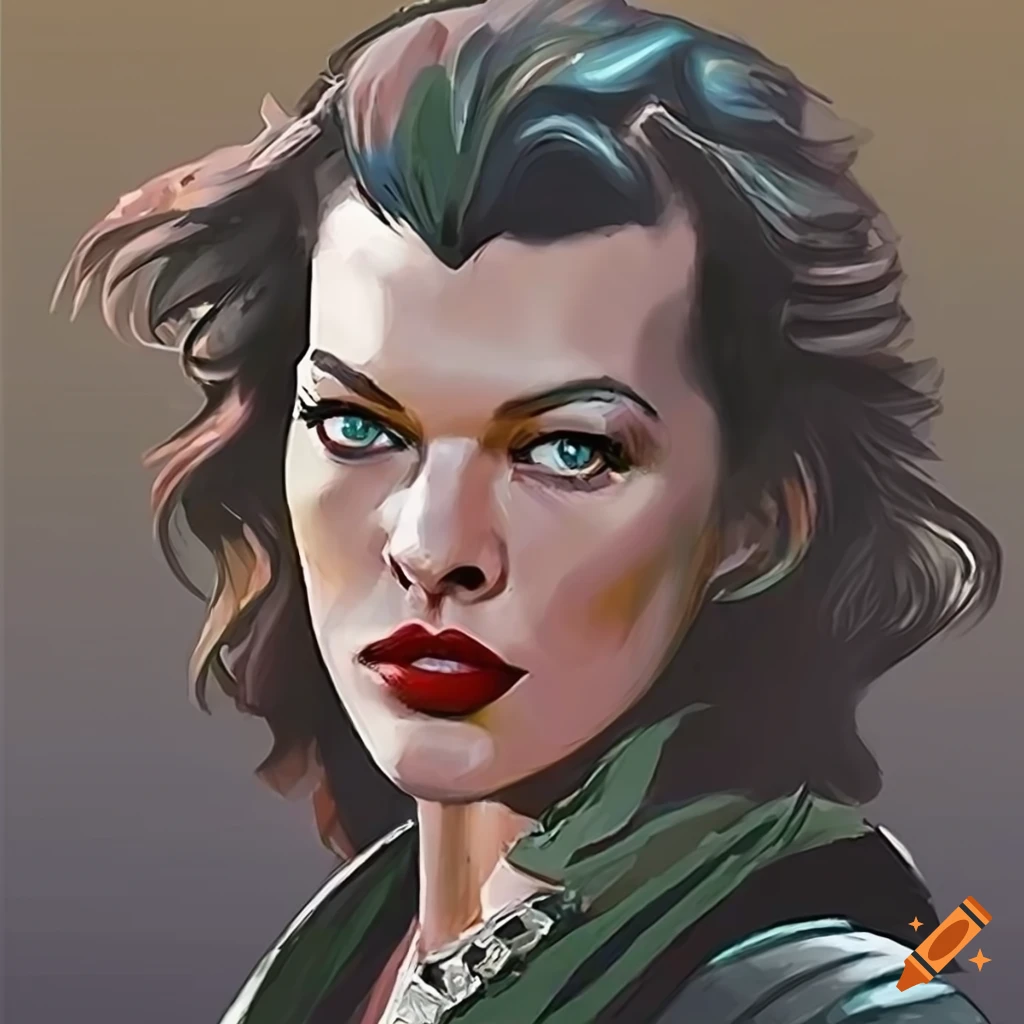 Portrait of a young woman in a Dungeons & Dragons art style