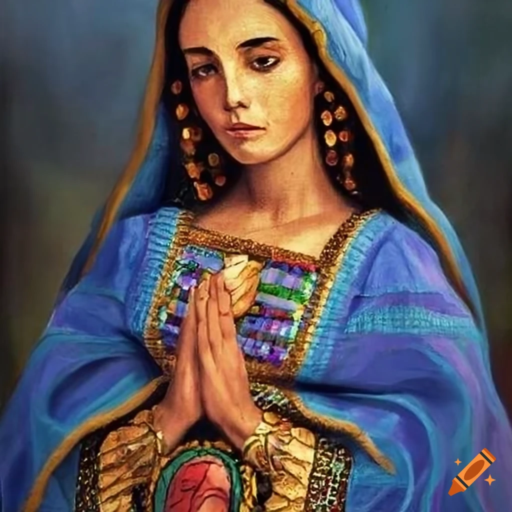 Immaculate Heart of Mary portrayed as an indigenous Mayan princess from Guatemala