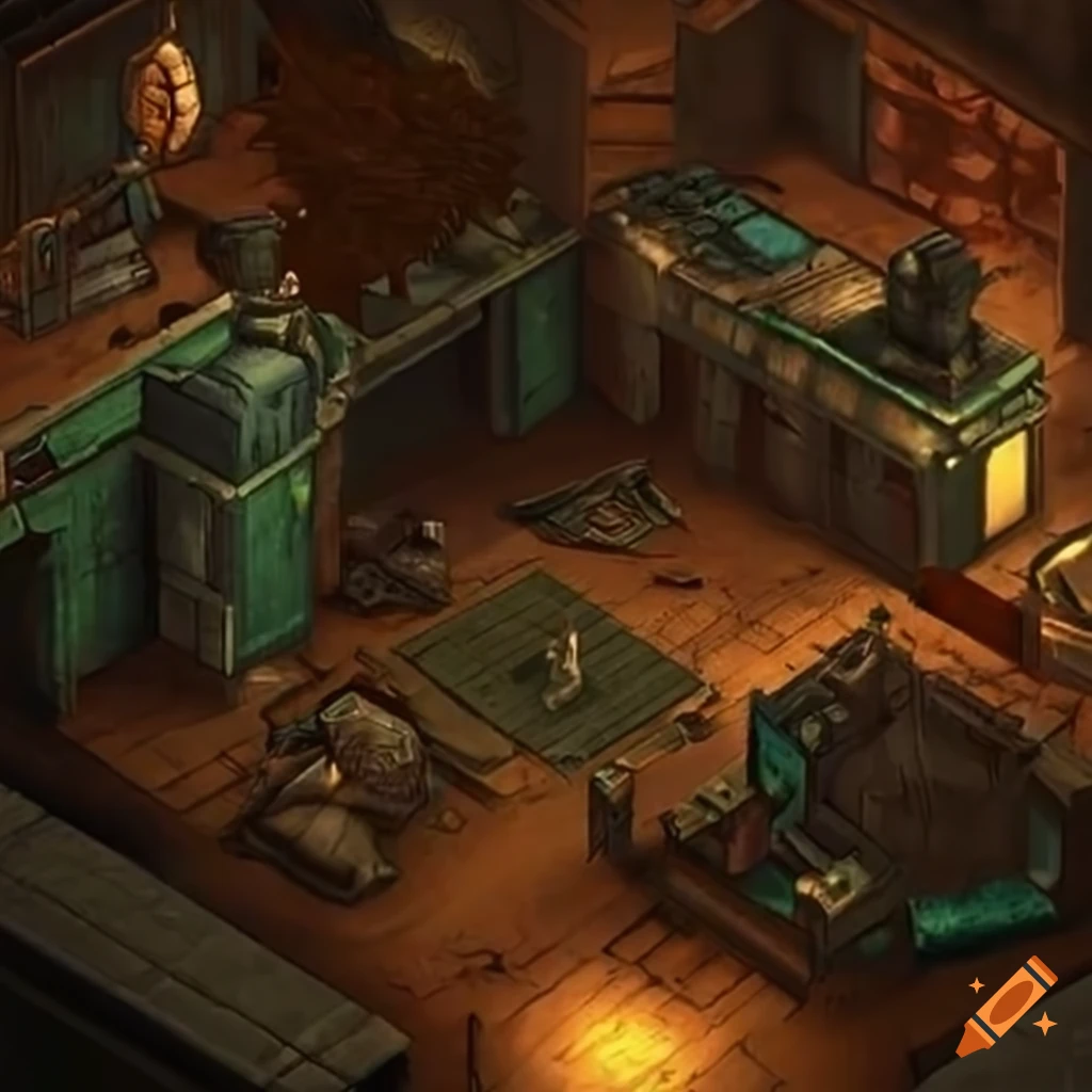 Isometric view of RPG Fallout 2