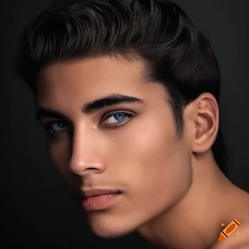 Male supermodel with diverse heritage and striking features