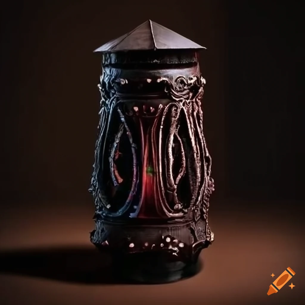 Lovecraftian lantern casting enigmatic shadows