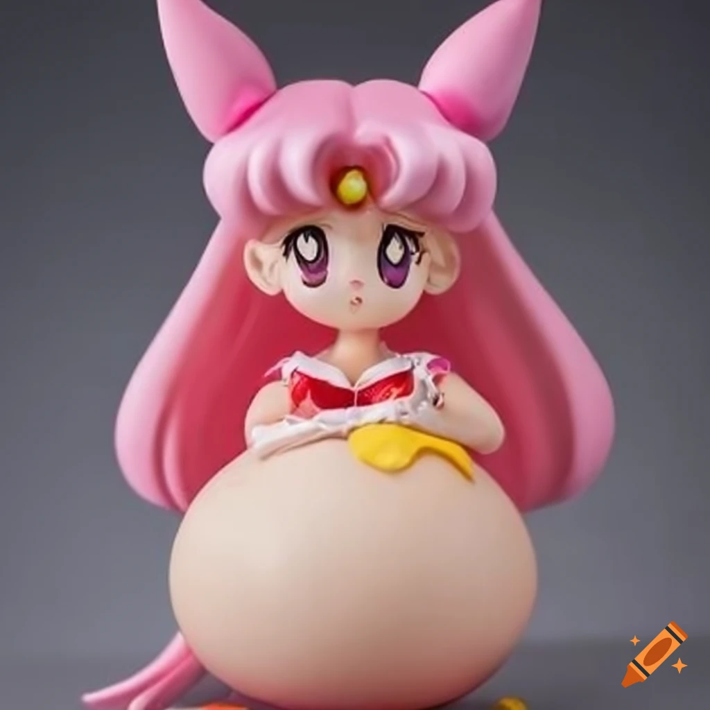 Toddler Chibiusa figurine with large inflated belly