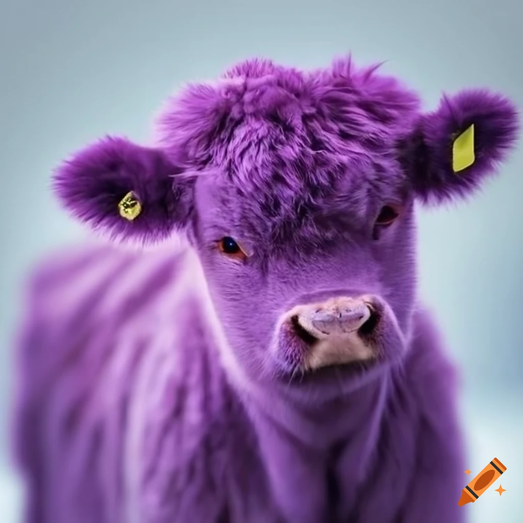 Purple fluffy calf
