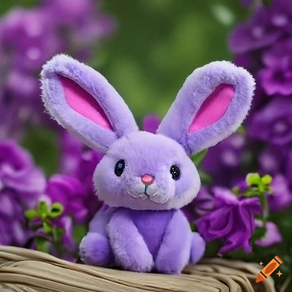 Purple bunny plush toy