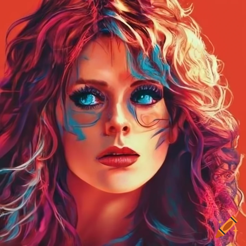 Album cover art for a rock band inspired by pretty women