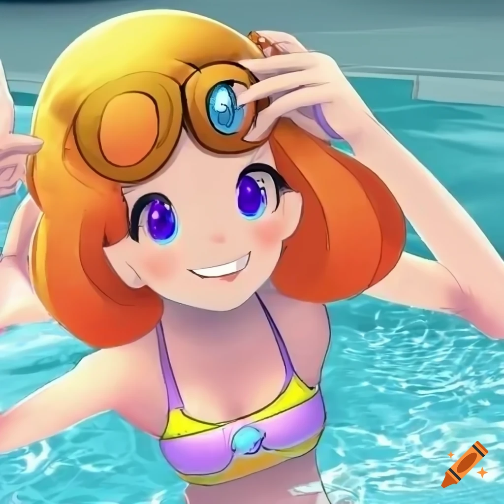 Waifu OC from Rhythm Heaven series at a pool party