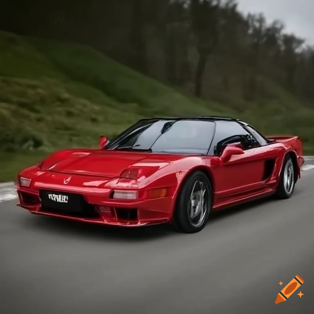 Honda NSX 1990 in red color on Craiyon