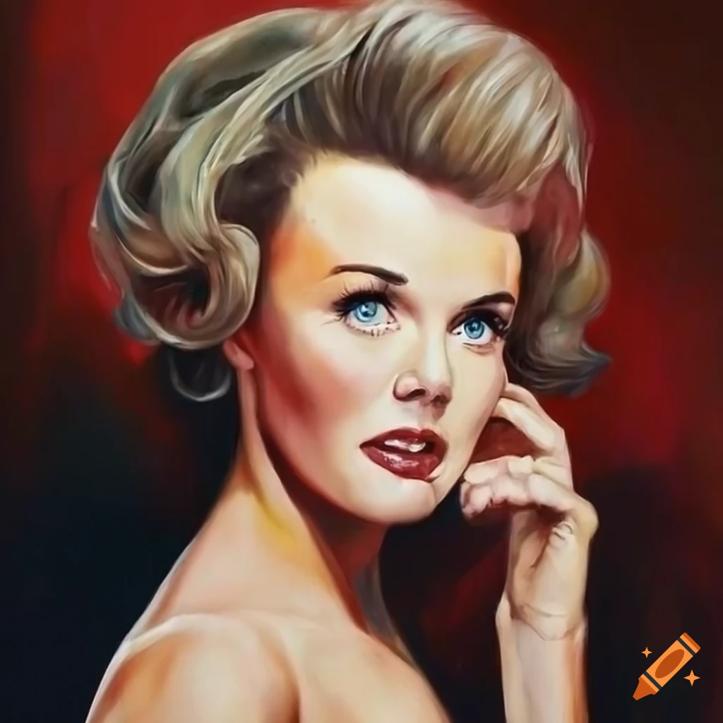 Hyperrealistic portrait painting of actress Carroll Baker