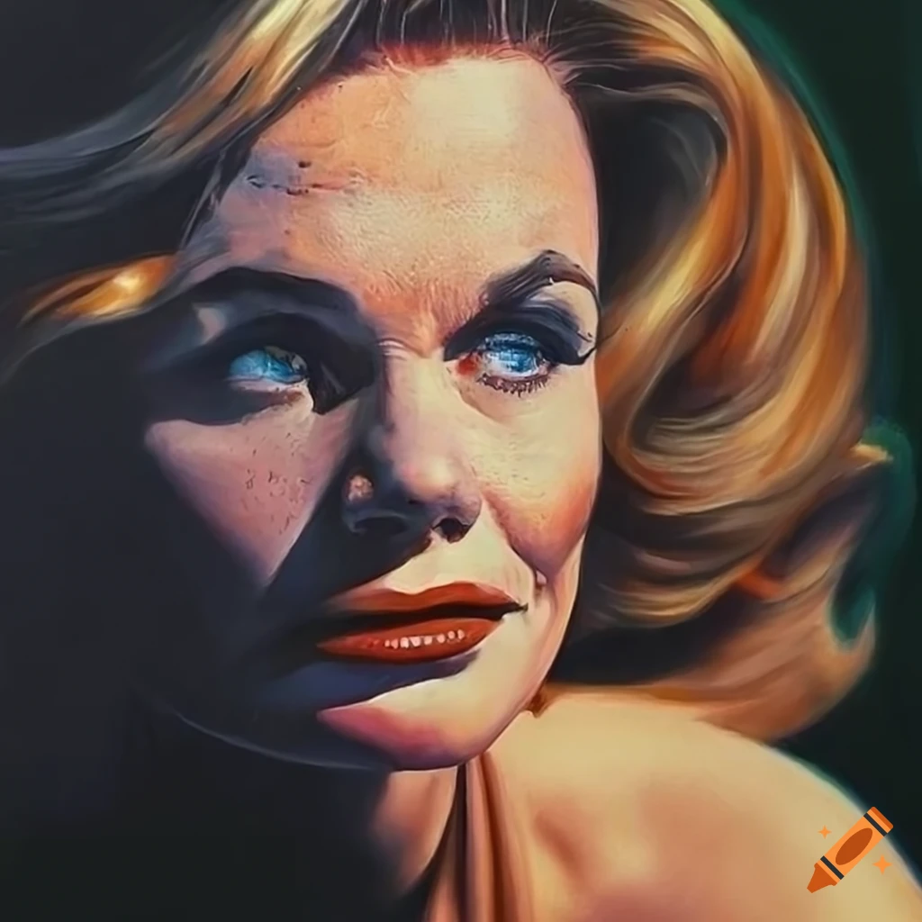 Hyperrealistic portrait painting of actress Carroll Baker