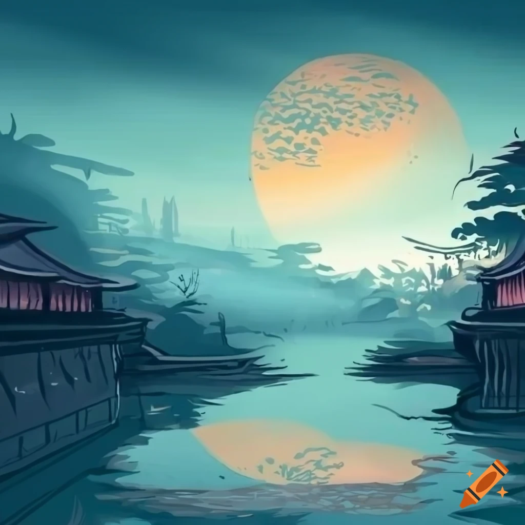 Japanese themed background illustration