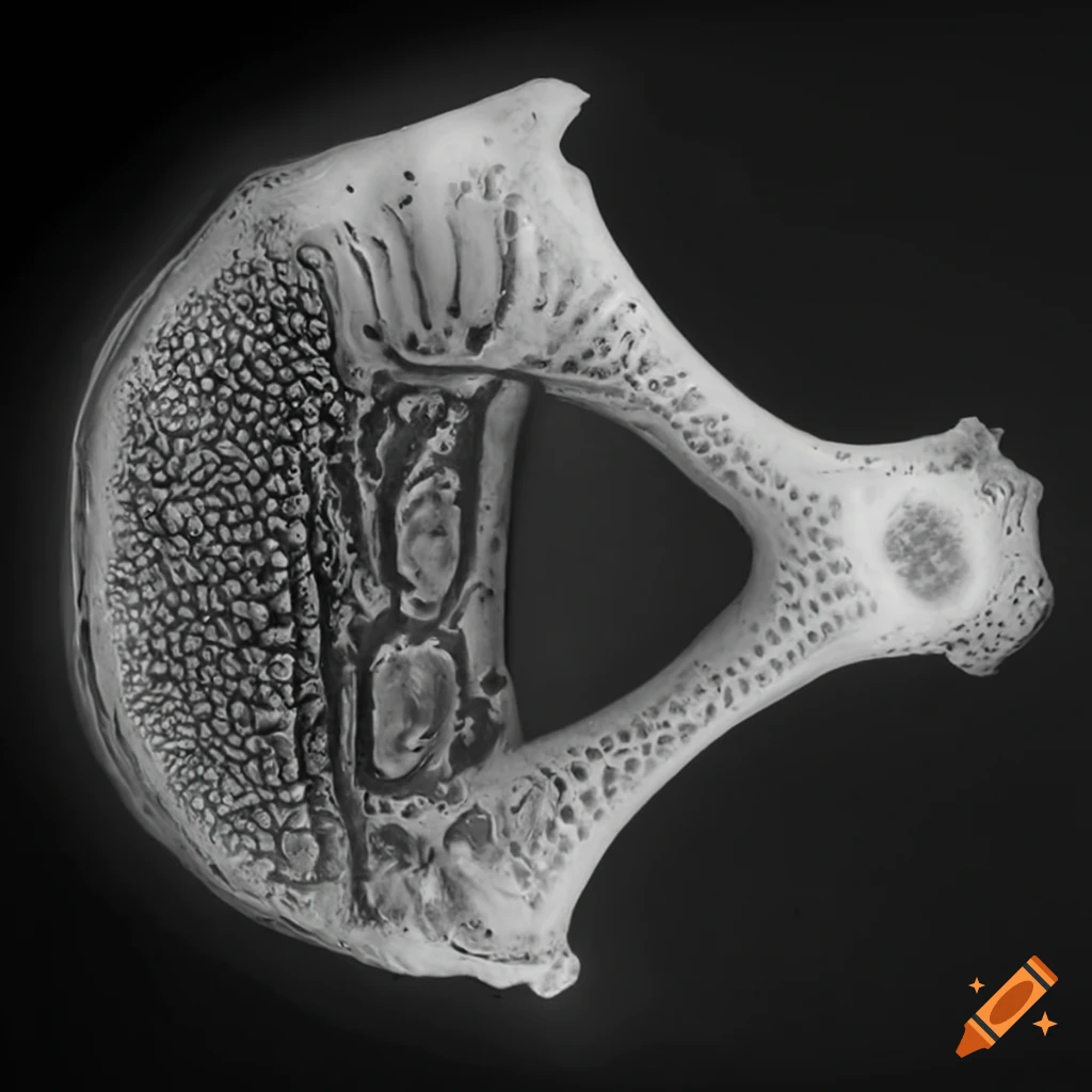 Mycenaean ceramic prehistorical vase with bones x-ray and black glaze on white background