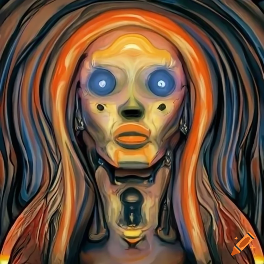 Art collaboration between Secrets Of The Machine God and Munch