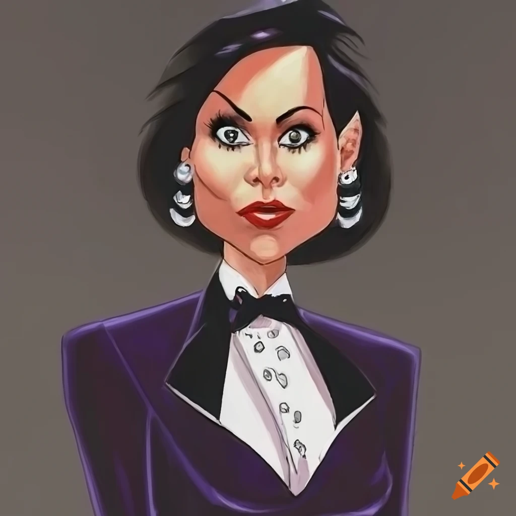 Minnie Driver as the Penguin in cabaret tuxedo by Bruce Timm