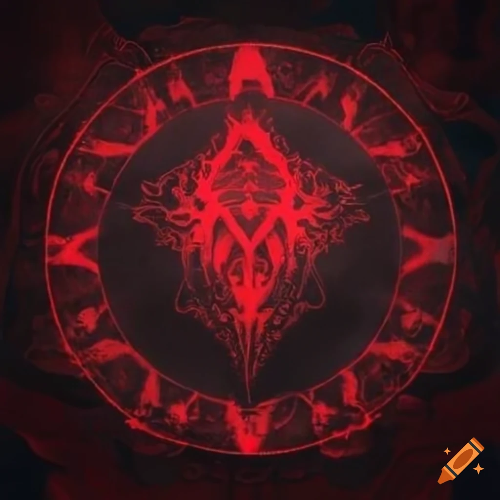 Sigil of Azazel in darkest red and deepest black on Craiyon