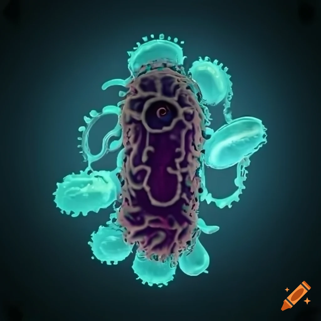 Abstract emblem with Lost Fates bacteria design