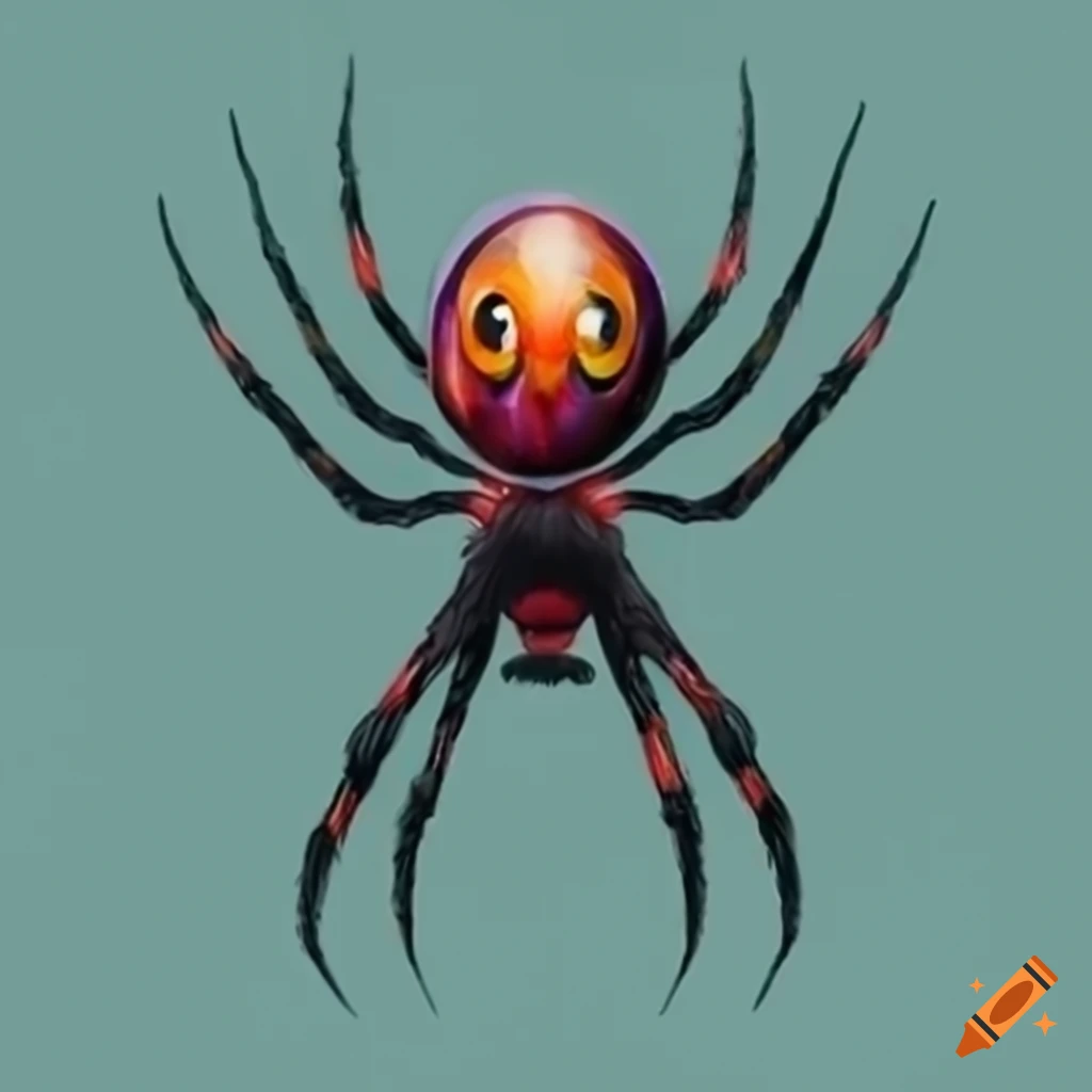 Transparent spider icon for painted use facing front
