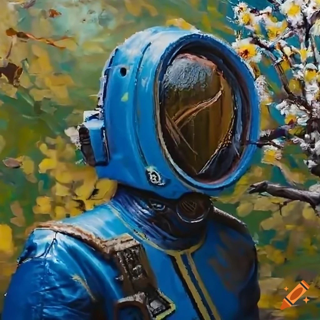 Japanese-Irish idol actress in blue leather vault-suit sleeping under a blooming cherry tree