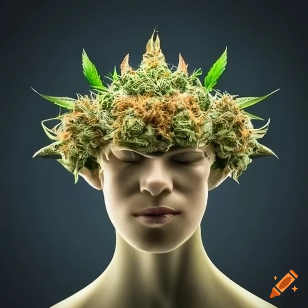 Crown made of cannabis buds