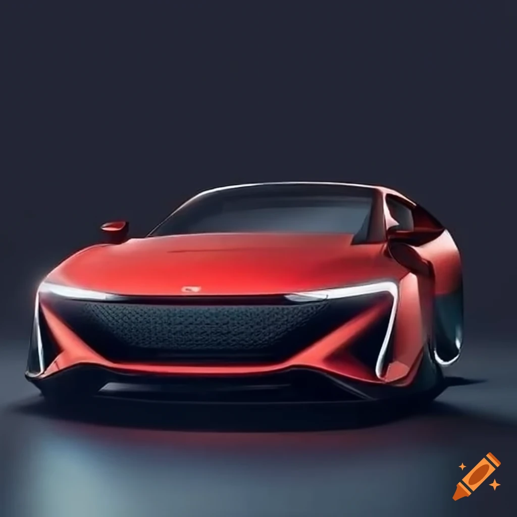 Sleek and modern small sporty car with spoiler and sports aerodynamic look