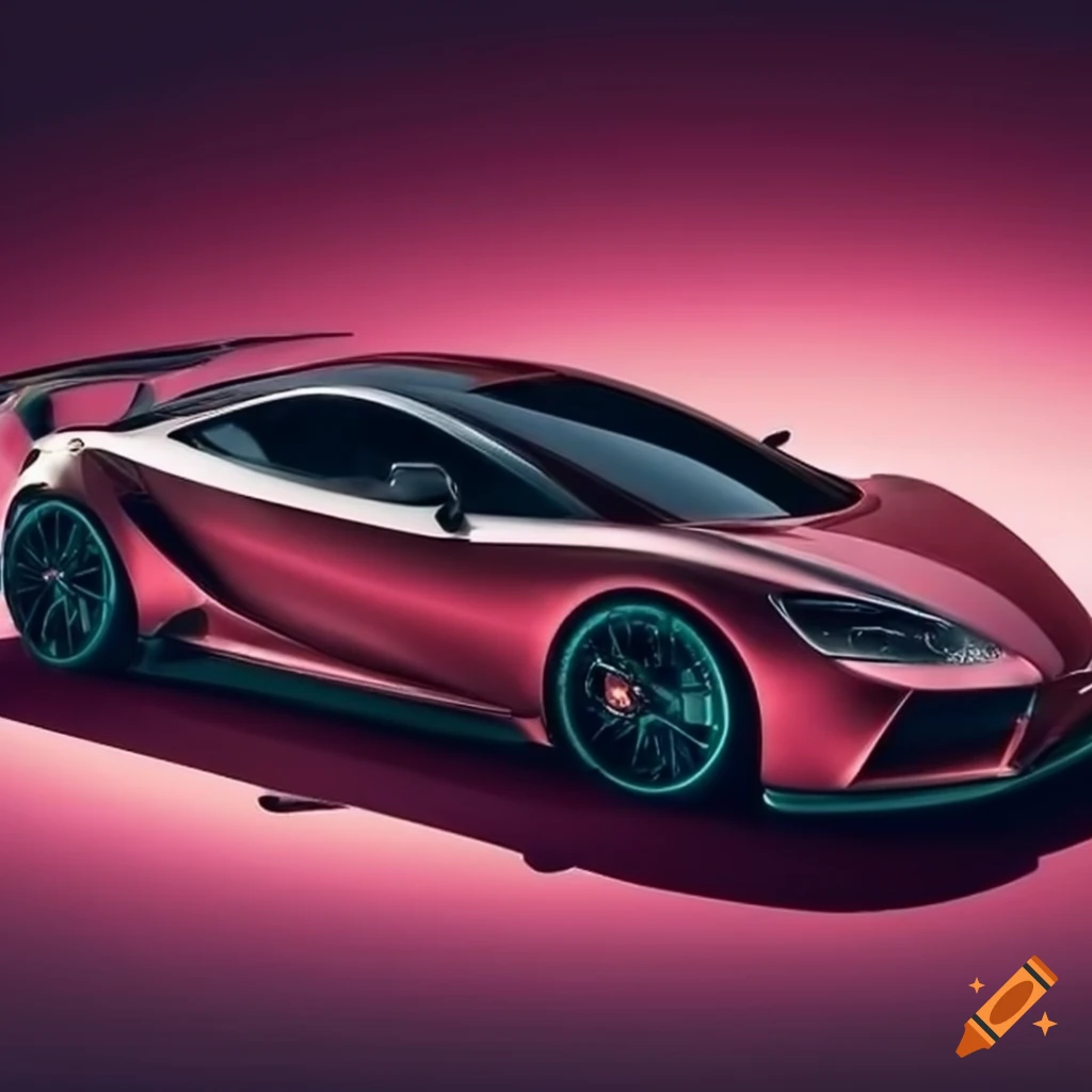 Sleek and modern small sporty car with spoiler and sports aerodynamic look