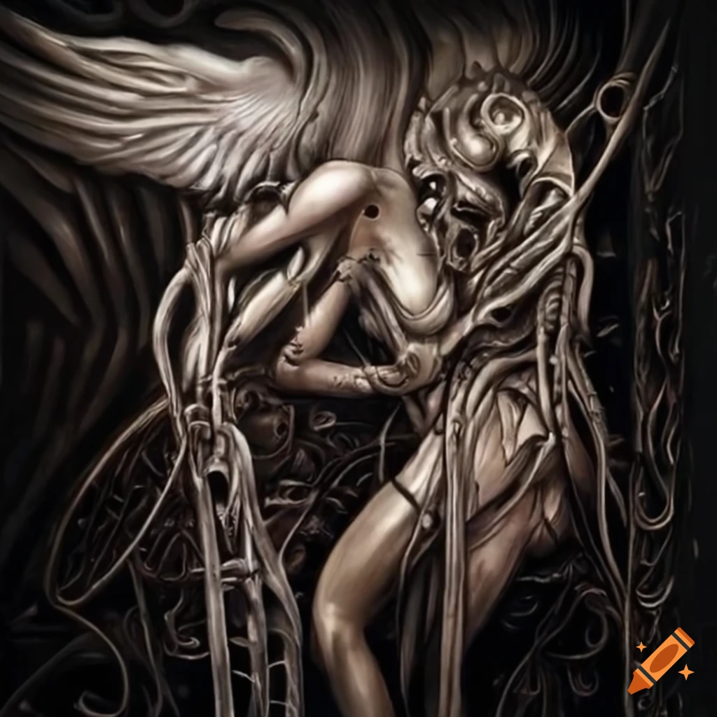 Biomechanical Anorexic Angel artwork by Giger