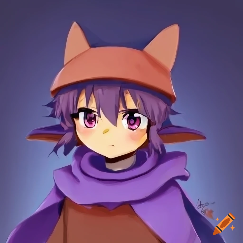 Oneshot Niko fanart in anime style with 2000s textures