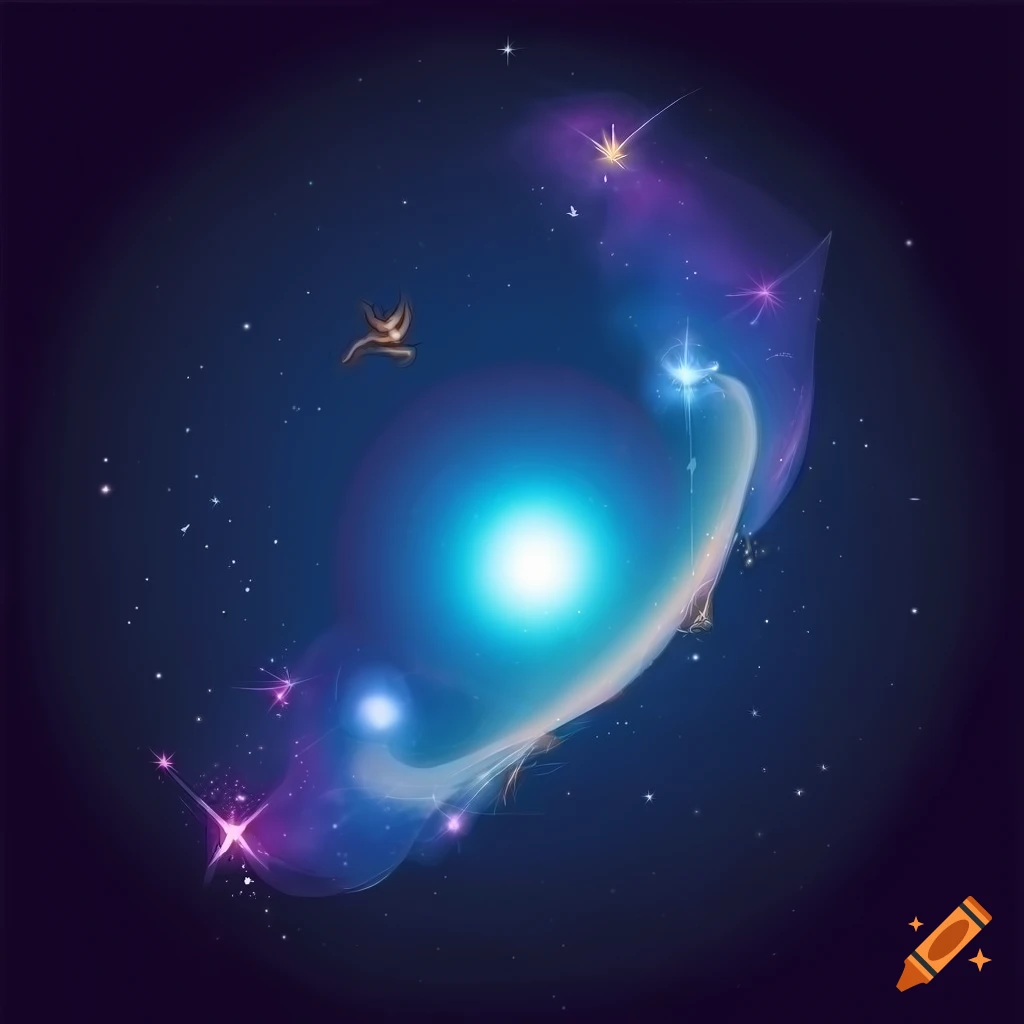 Andromeda constellation in fantasy art style