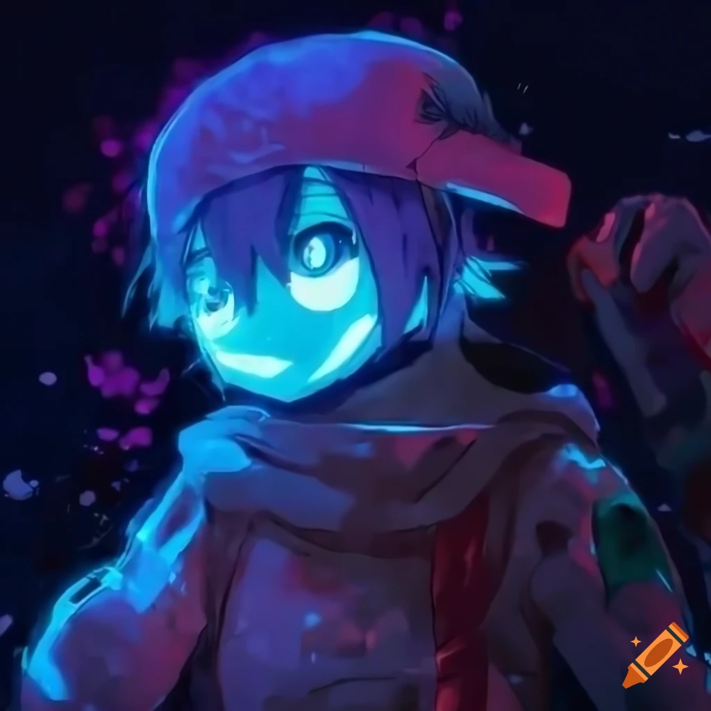 Oneshot videogame protagonist Niko exploring abandoned industrial complex at night in anime style