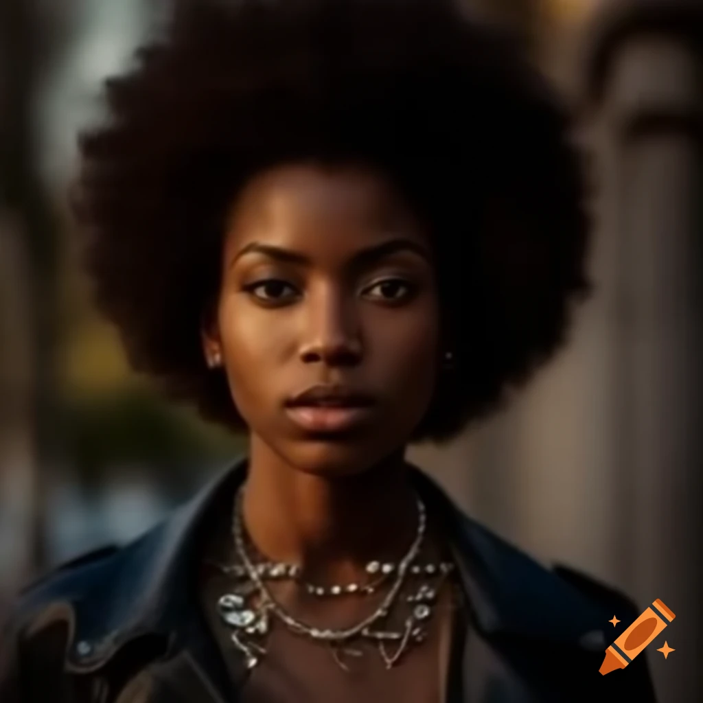 Portrait of a stylish Black woman from France