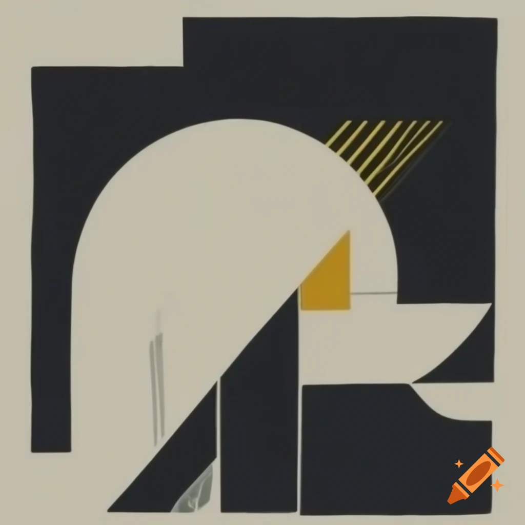 Linocut artwork in Bauhaus style