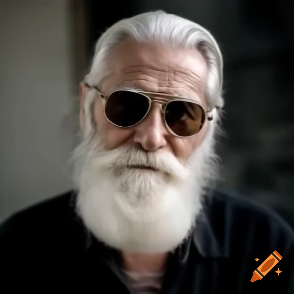Elderly man with white beard and sunglasses, suitable for profile picture