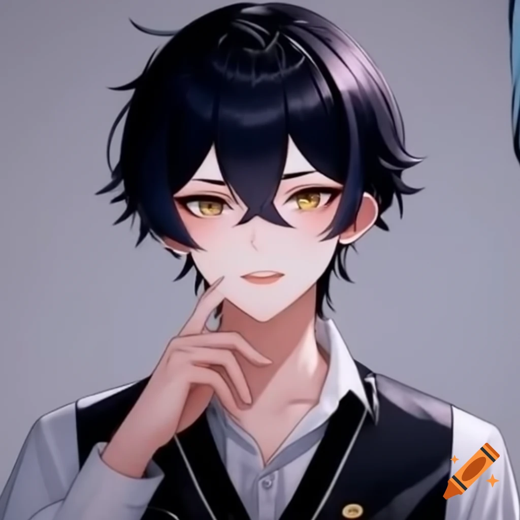Virtual YouTuber with black hair