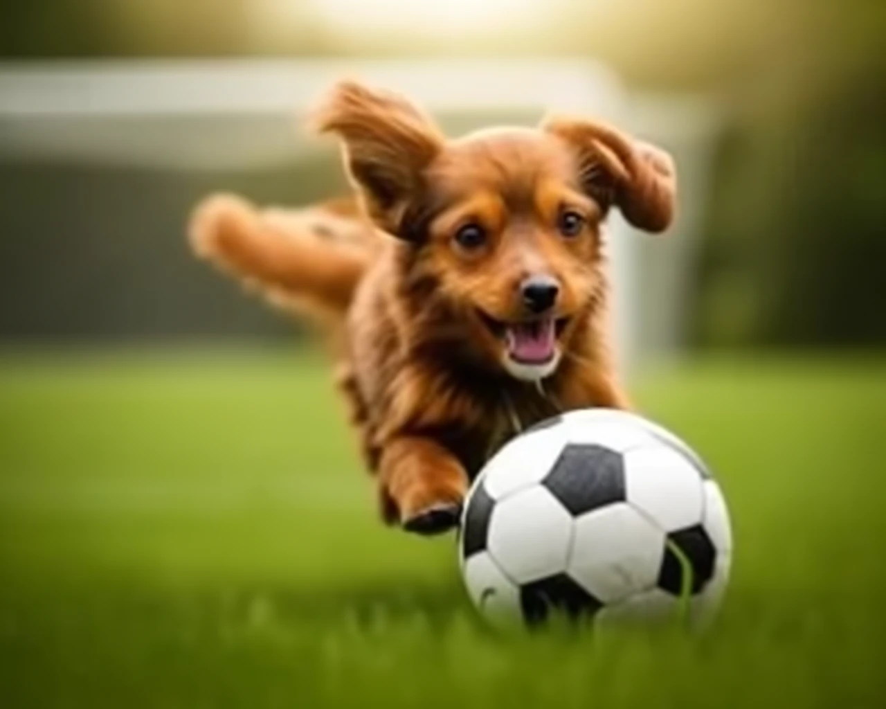 Dog playing soccer on Craiyon