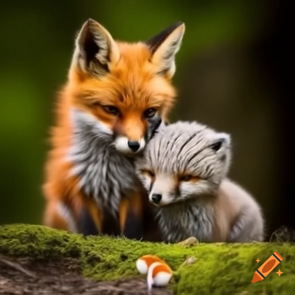 Knitted vulpix cuddling with a fox and a lonely ninetales