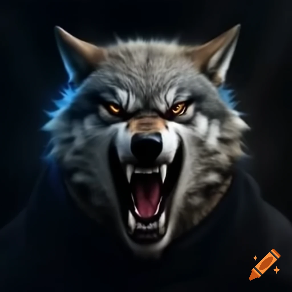 Aggressive wolf logo design