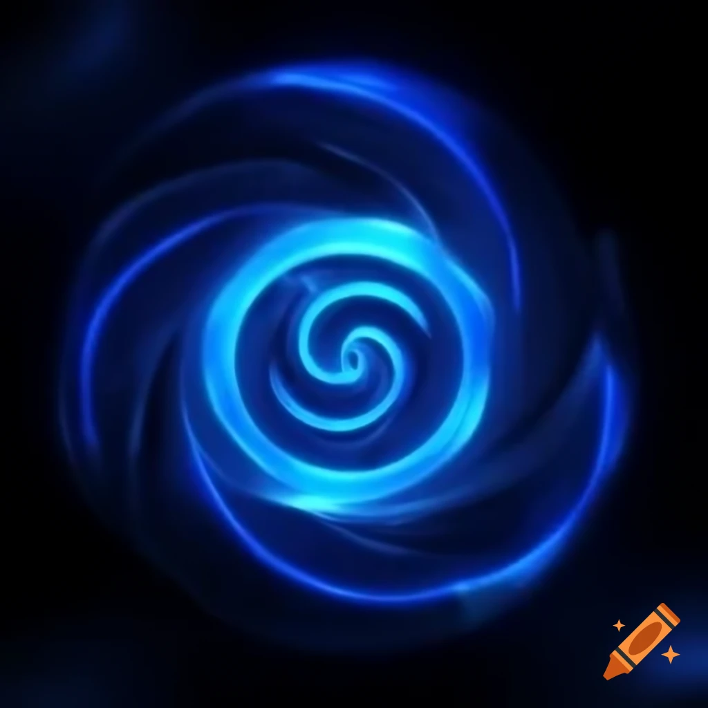 Glowing blue spiral rune symbol