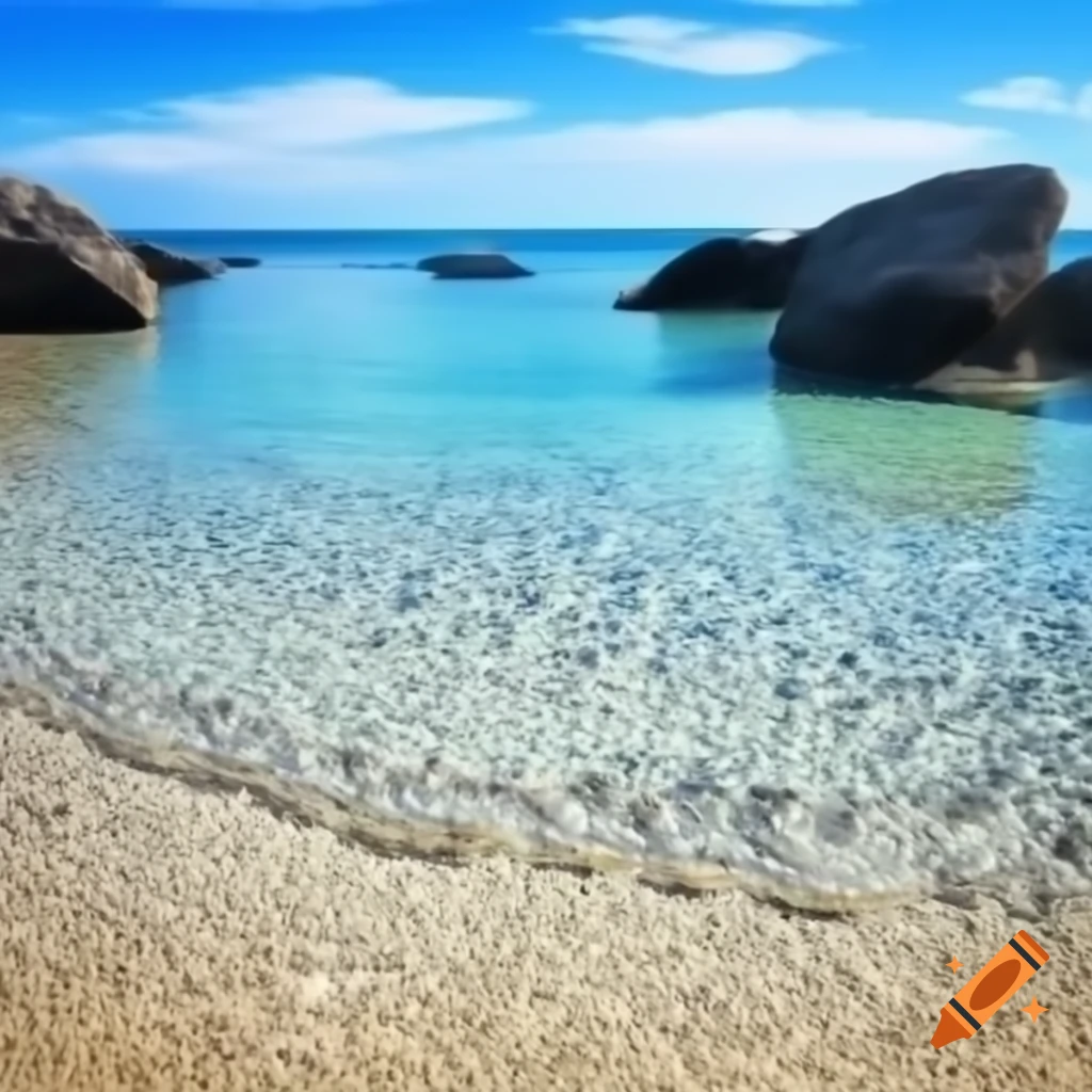 Beach with crystal clear water and beautiful rock formations