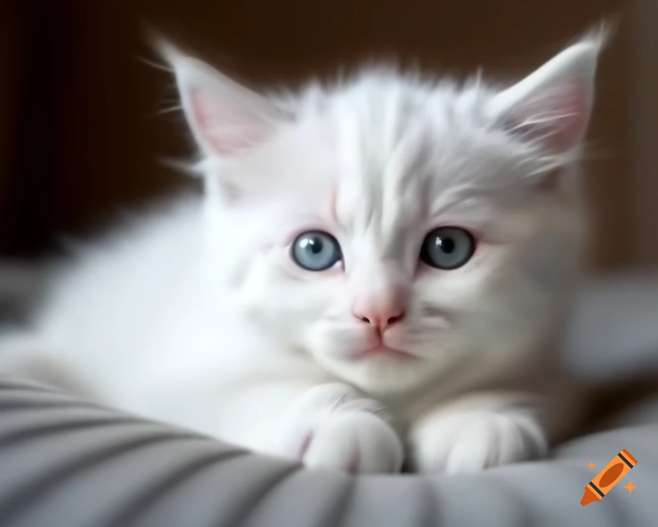 Cute white kitten