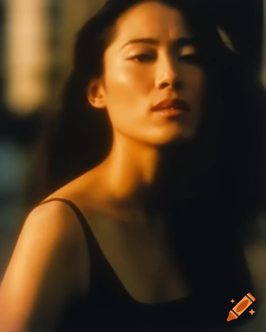 Award-winning vintage paparazzi photo of ecstatic Asian actress on ...