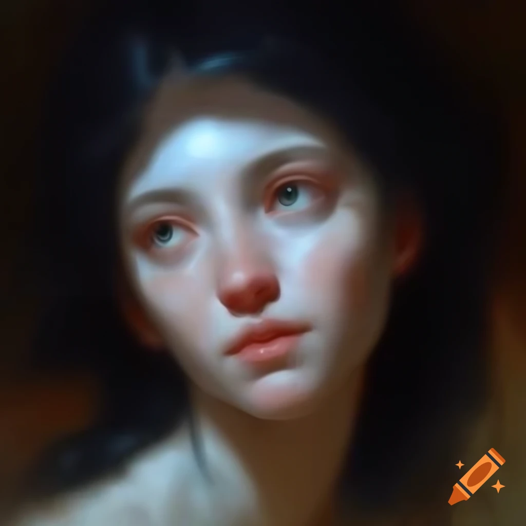Abstract expressionistic 17th century style portrait of an ancient wise figure