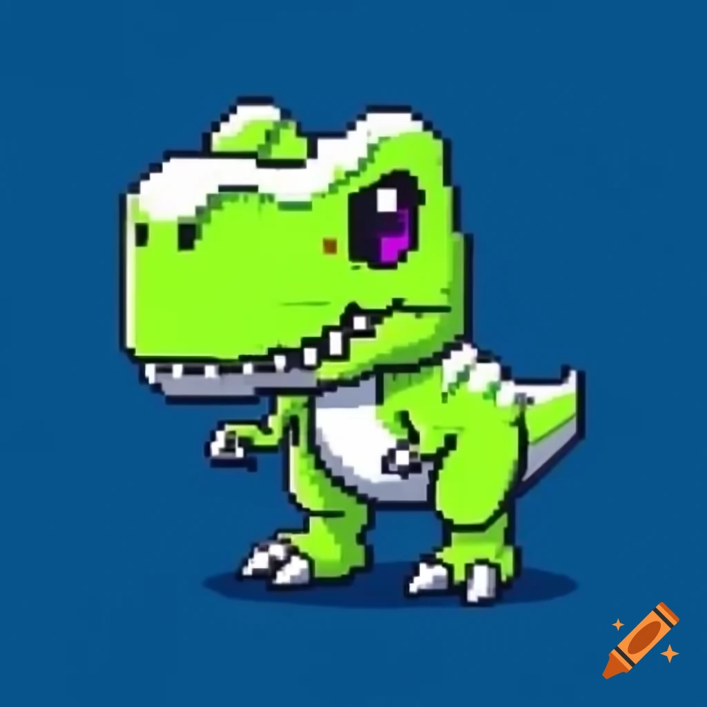 16-bit techno T-Rex NFT artwork