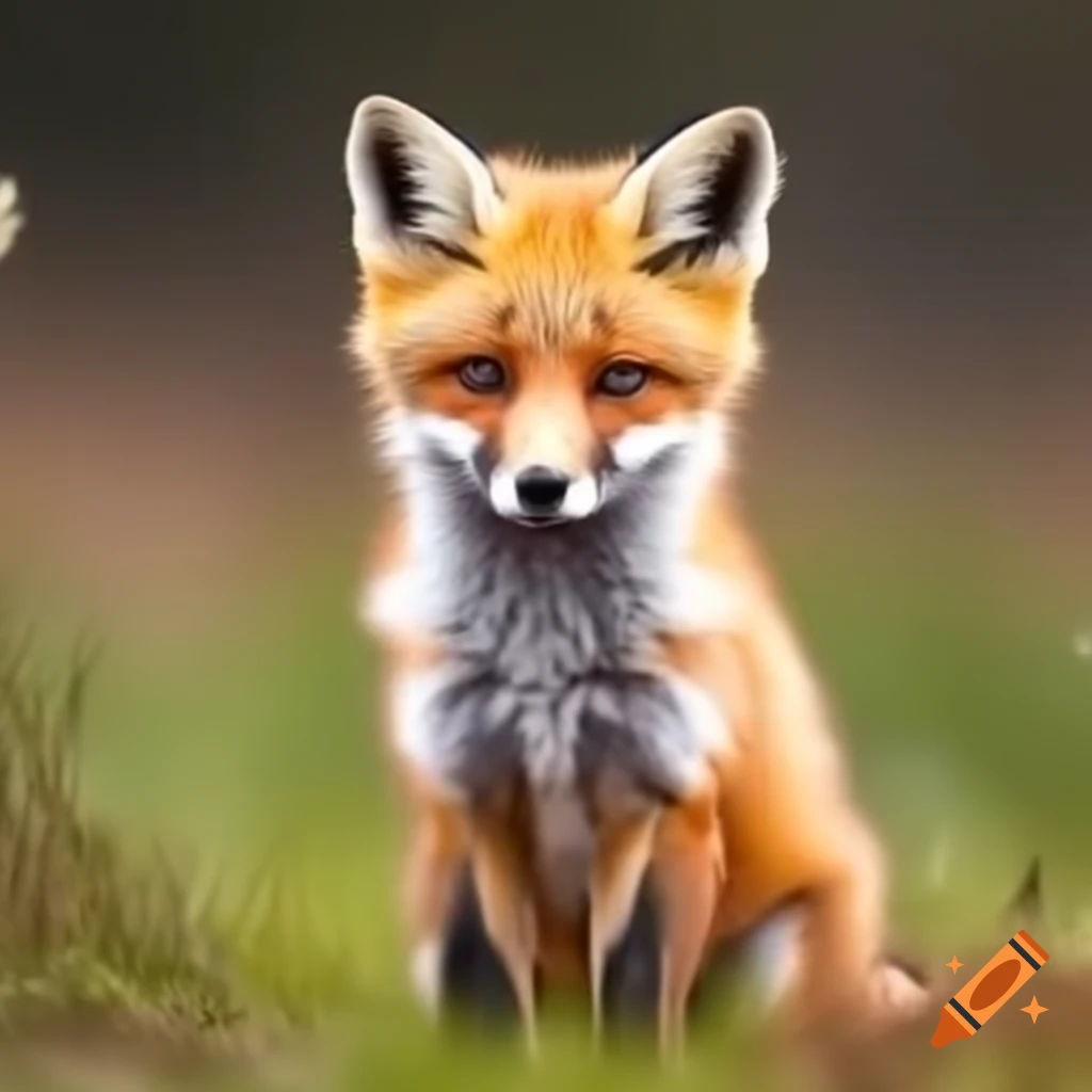 Cute little fox in natural setting