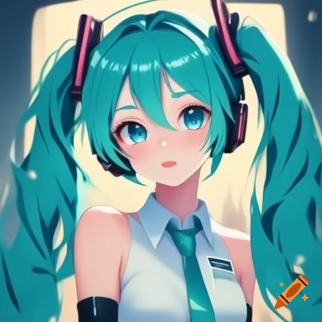 Vocaloid character Miku with vibrant hair and futuristic outfit