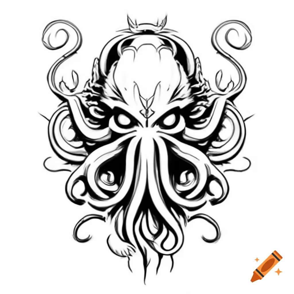 Cthulhu stencil sketch artwork