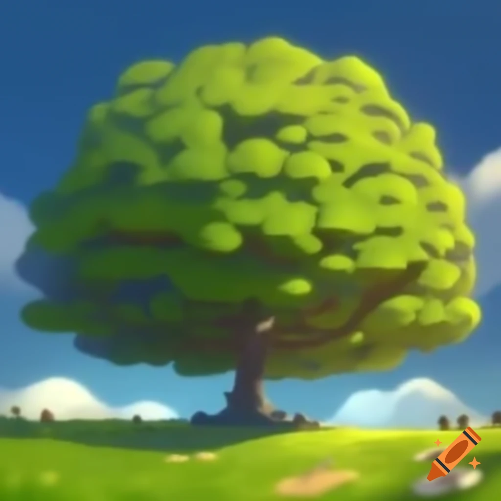 Beautiful tree in scenic landscape on Craiyon
