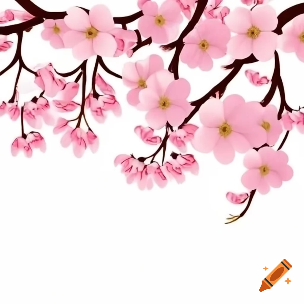 Cherry blossom tree branches in bloom