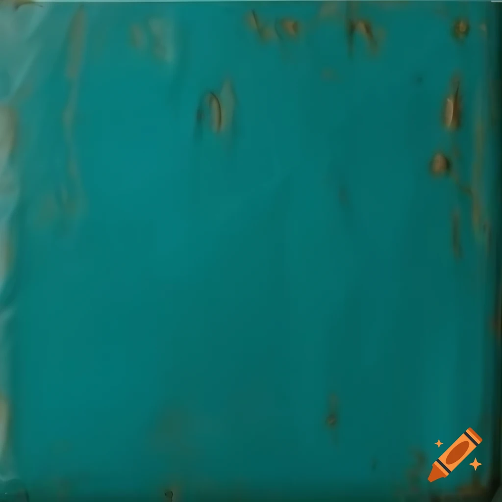 Teal green textured steel with hand print marks